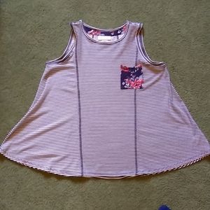 Flowy Blue Striped Tank Top